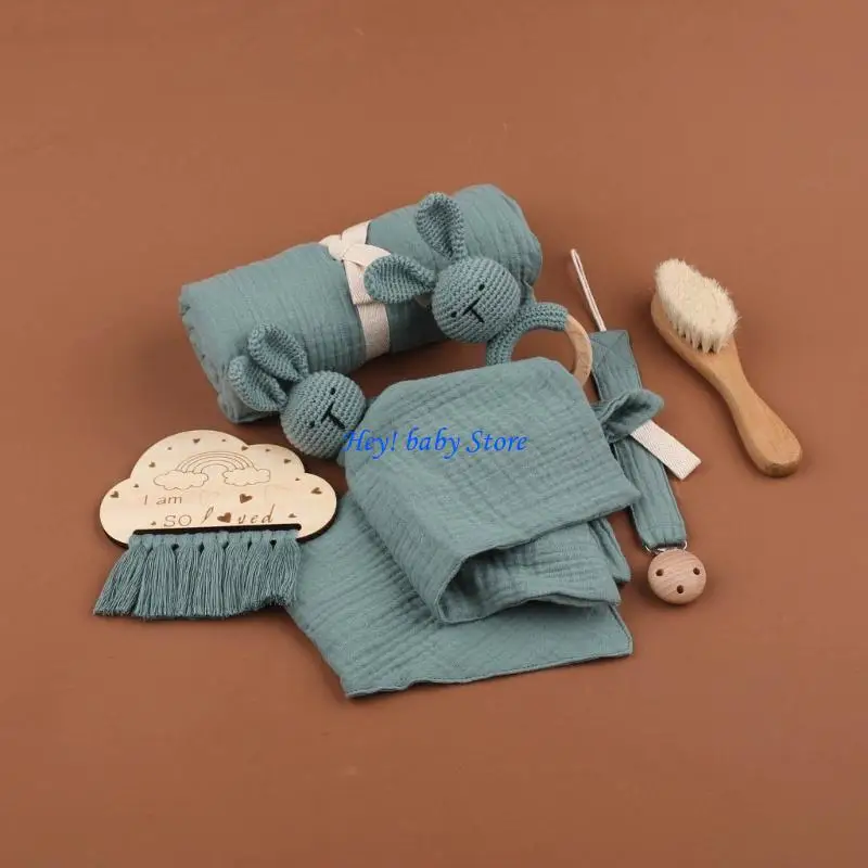 Q1FE 7pcs/set Baby Bath Towel & Teether set Baby Towel Comforter Card Brush & Baby Bibs Baby Bath Towel & Teether set Gift 
Q1FE 7pcs/set Baby Bath Towel & Teether set Baby Towel Comforter Card Brush & Baby Bibs Baby Bath Towel & Teether set Gift