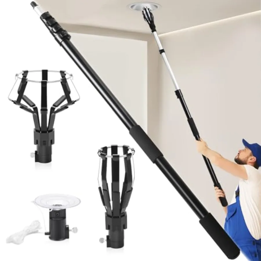 26FT Reach Light Bulb Changer for High Ceilings 5-20FT Extension Pole High Ceiling Light Bulb Changer Pole with Baskets and Suc
26FT Reach Light Bulb Changer for High Ceilings 5-20FT Extension Pole High Ceiling Light Bulb Changer Pole with Baskets and Suc