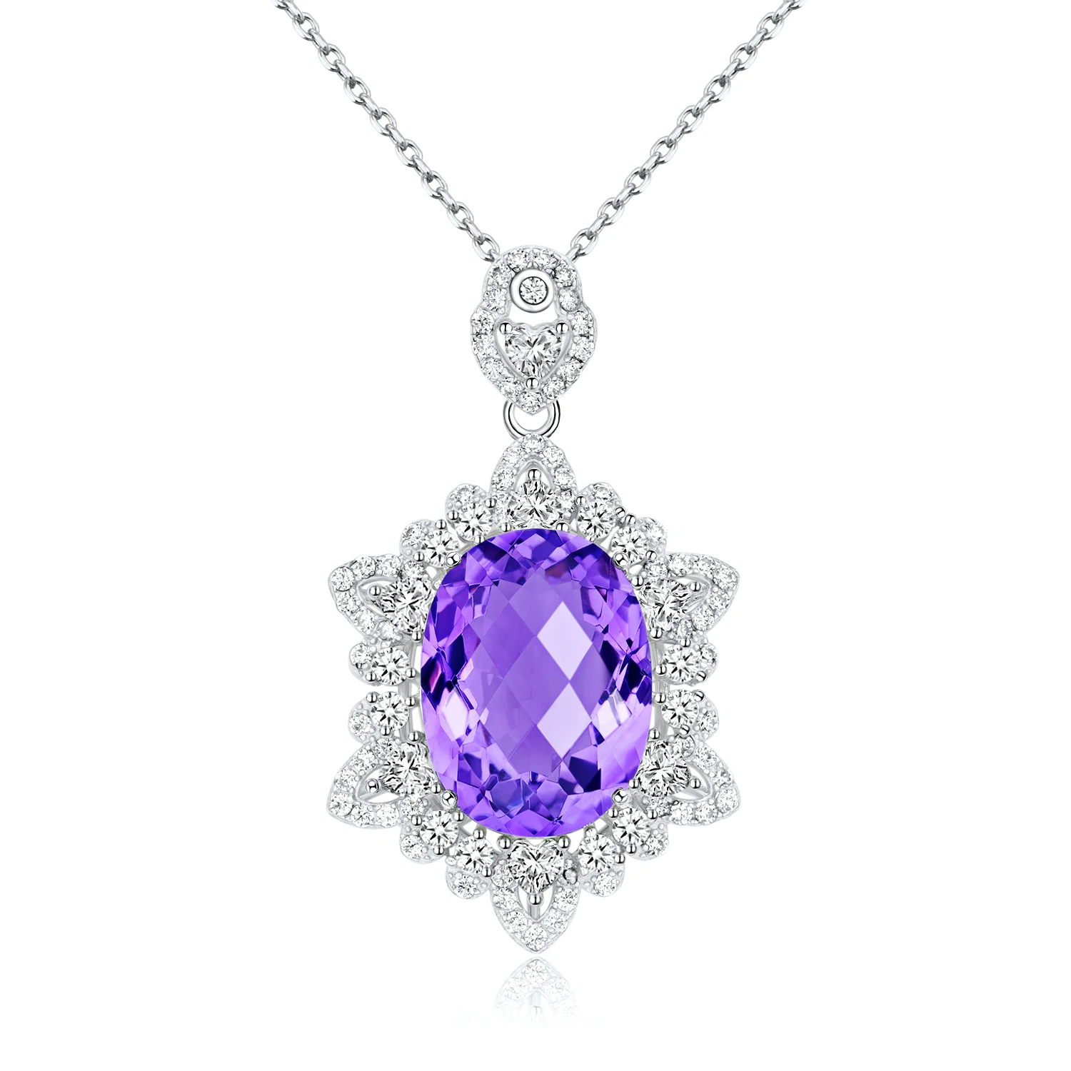 SILE Fashion Snowflake Geomitric Pendant For Necklace High Quality Natural Amethyst Big Gemstone Clavicle Chain Women 925 Silver
SILE Fashion Snowflake Geomitric Pendant For Necklace High Quality Natural Amethyst Big Gemstone Clavicle Chain Women 925 Silver