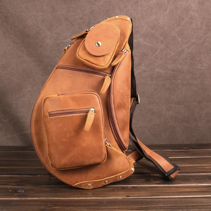 Retro New Men's Crazy Horse Leather Breast Bag Handmade Cowhide Crossbody Large Capacity Shoulder Bag Stylish Simple Versatile T
Retro New Men's Crazy Horse Leather Breast Bag Handmade Cowhide Crossbody Large Capacity Shoulder Bag Stylish Simple Versatile T