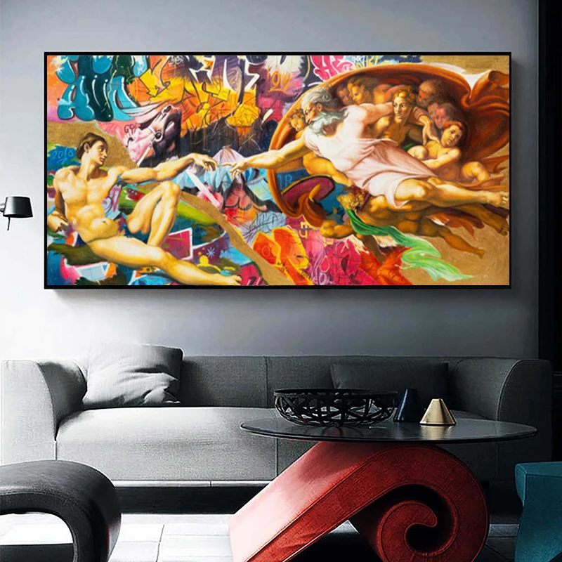 Graffiti Pop Art Canvas Paintings, Creation of Adam, Poster and Prints,Wall Art Decoration Pictures for Living Room,Home Decor
Graffiti Pop Art Canvas Paintings, Creation of Adam, Poster and Prints,Wall Art Decoration Pictures for Living Room,Home Decor