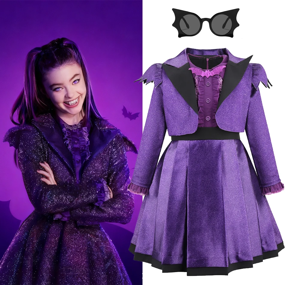 Костюм вампира на Хэллоуин для девочек, фиолетовое платье маленькой ведьмы, комплект из 2 предметов, Ldeal для выступления на сцене, праздничная одежда ужасов для девочек-подростков
Костюм вампира на Хэллоуин для девочек, фиолетовое платье маленькой ведьмы, комплект из 2 предметов, Ldeal для выступления на сцене, праздничная одежда ужасов для девочек-подростков