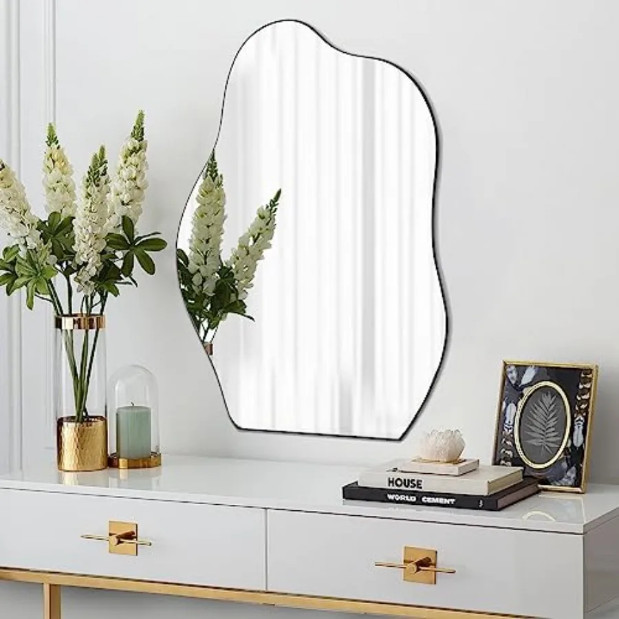 Irregular Mirror 28"x20" Asymmetrical Wall Mirror Modern Odd Shaped Mirrors Abstract Frameless Mirrors for Wall Decor Living Ro
Irregular Mirror 28"x20" Asymmetrical Wall Mirror Modern Odd Shaped Mirrors Abstract Frameless Mirrors for Wall Decor Living Ro