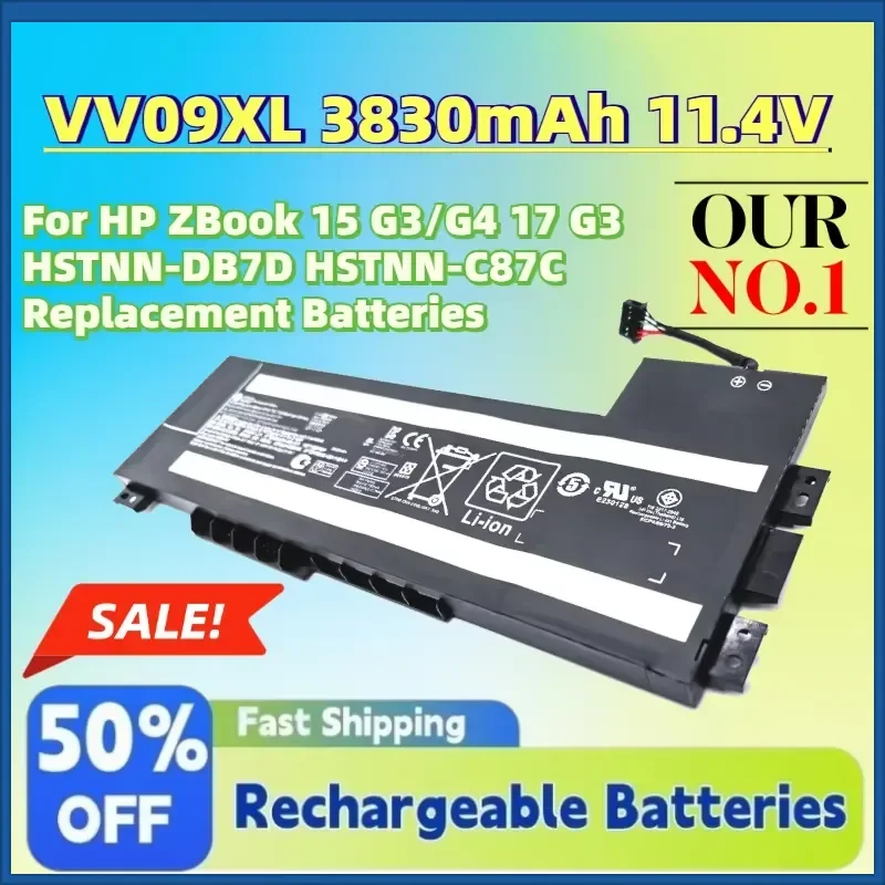 High-Quality VV09XL 3830mAh 11.4V Laptop Battery for HP ZBook 15 G3/G4 17 G3 HSTNN-DB7D HSTNN-C87C Replacement Batteries
High-Quality VV09XL 3830mAh 11.4V Laptop Battery for HP ZBook 15 G3/G4 17 G3 HSTNN-DB7D HSTNN-C87C Replacement Batteries