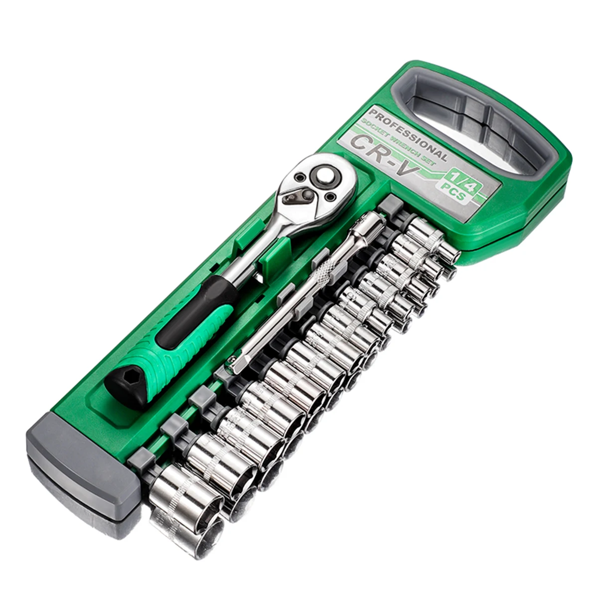 15 piece Set 1/4 Ratchet Wrench Socket Set Standard 24 Teeth, Including 100MM Extension Rod, Short Socket, Ratchet Wrench
15 piece Set 1/4 Ratchet Wrench Socket Set Standard 24 Teeth, Including 100MM Extension Rod, Short Socket, Ratchet Wrench