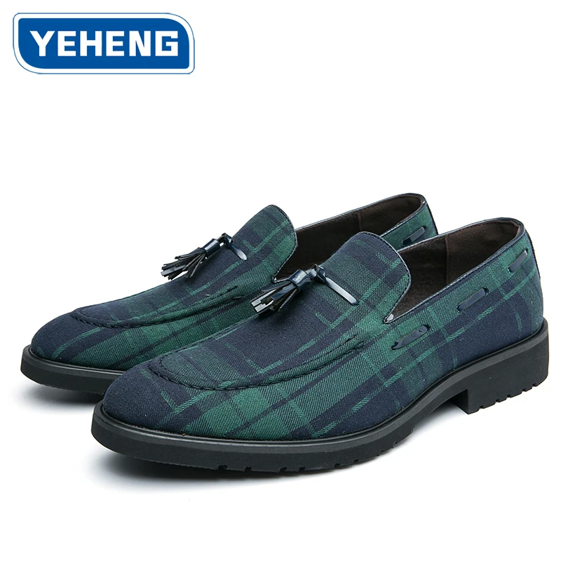Designer Brand Men's Loafers Green Breathable Gingham Tassel Casual Dress Business Office Wedding Leather Shoes For Men Bing siz
Designer Brand Men's Loafers Green Breathable Gingham Tassel Casual Dress Business Office Wedding Leather Shoes For Men Bing siz