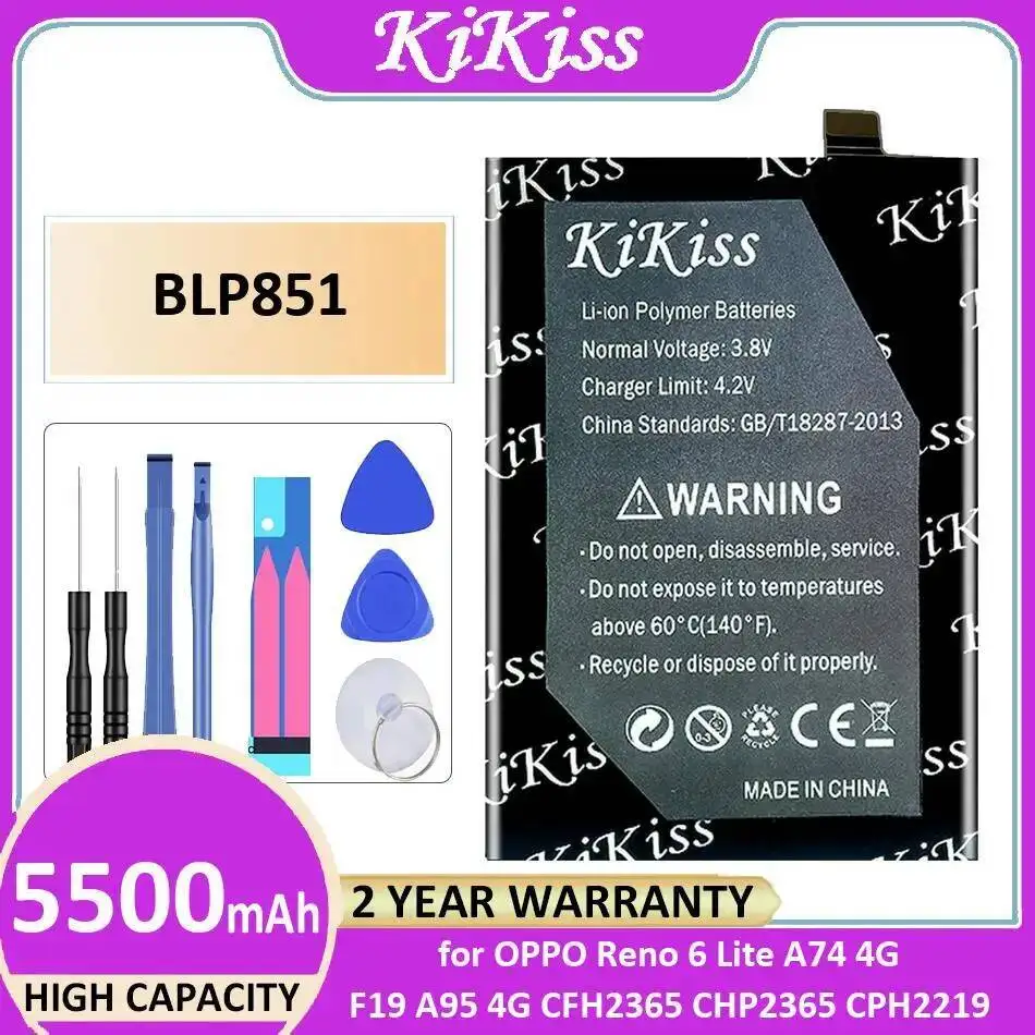 Mobile Phone Battery BLP851 5500Mah For Oppo Reno 6 Lite A74 4G F19 A95 CFH2365 CHP2365 CPH2219
Mobile Phone Battery BLP851 5500Mah For Oppo Reno 6 Lite A74 4G F19 A95 CFH2365 CHP2365 CPH2219