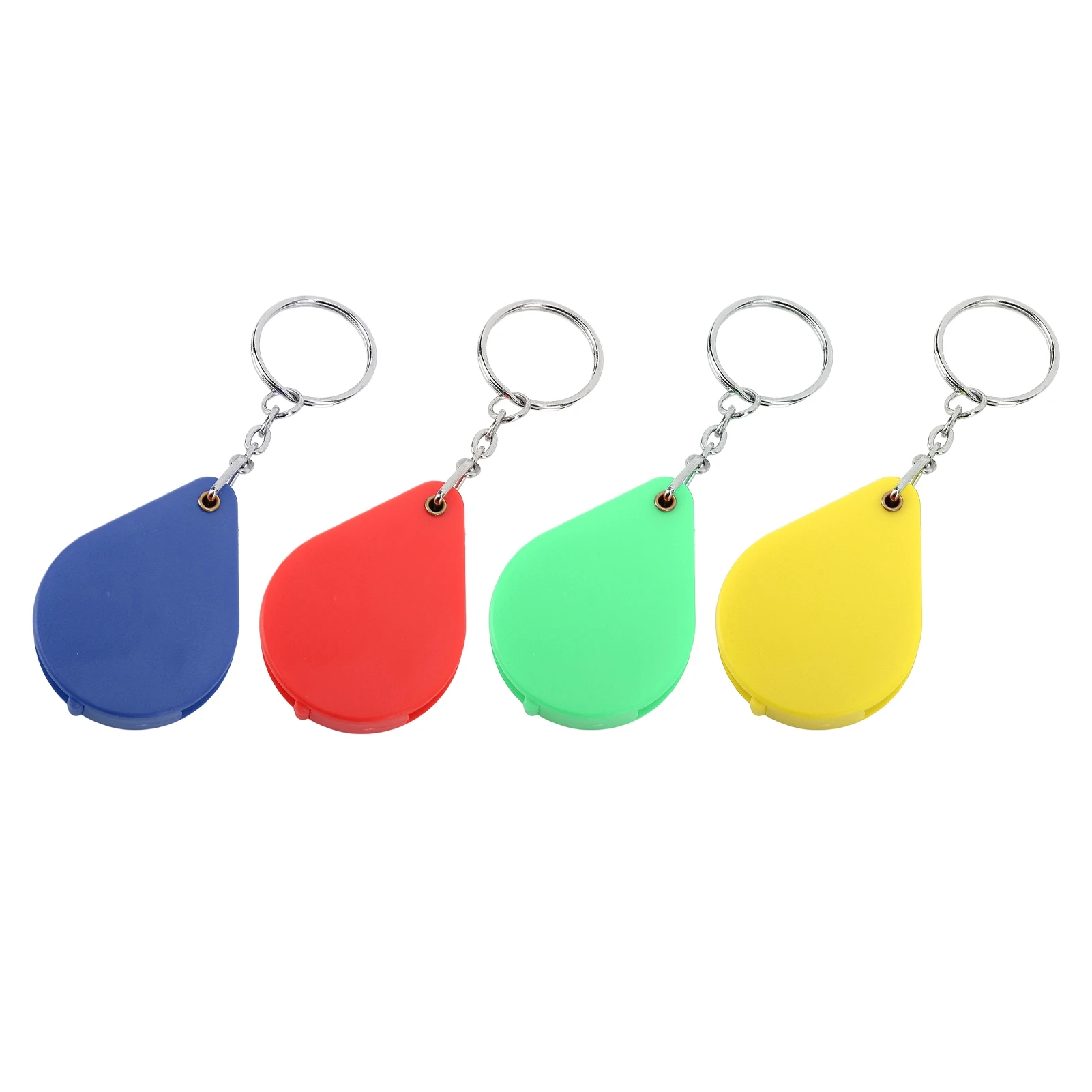 10X Portable Folding Key Ring Mini Magnifier Key Chain Magnifying Durable Glass Loupe Pocket Tool for Outdoor Reading