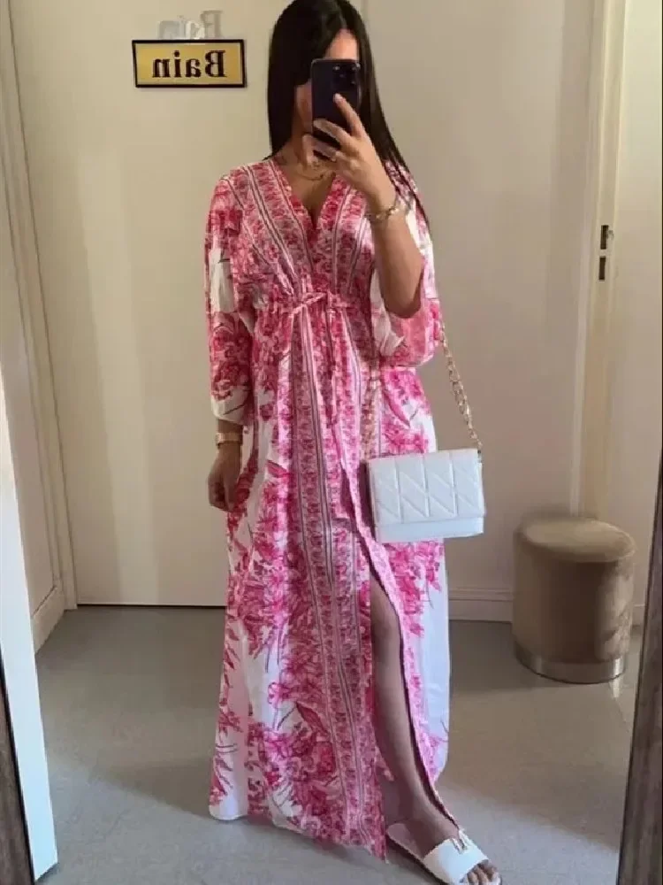 Summer Fashion Printed Lace Up Dress Women CausalBeach Style V-neck Flare Sleeves High Waist Printed Dress Women
Summer Fashion Printed Lace Up Dress Women CausalBeach Style V-neck Flare Sleeves High Waist Printed Dress Women