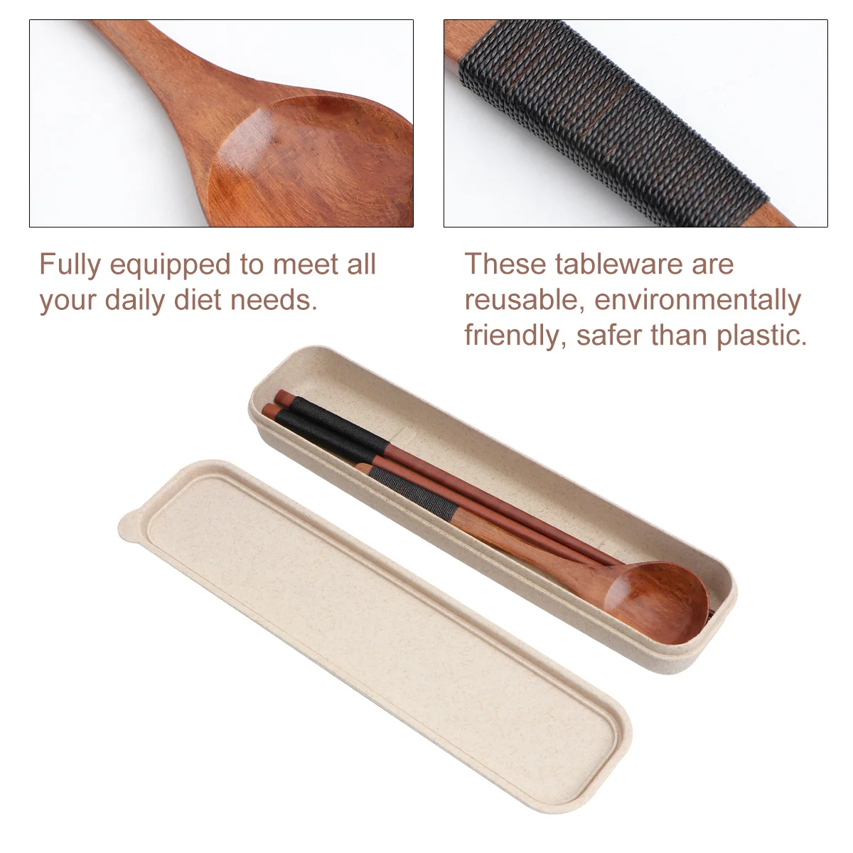 3Pcs Wooden Spoon Chopsticks Set Safe Eco-Friendly Flatware Kit Perfect for Travel Picnic Dinnerware Set with Box
3Pcs Wooden Spoon Chopsticks Set Safe Eco-Friendly Flatware Kit Perfect for Travel Picnic Dinnerware Set with Box