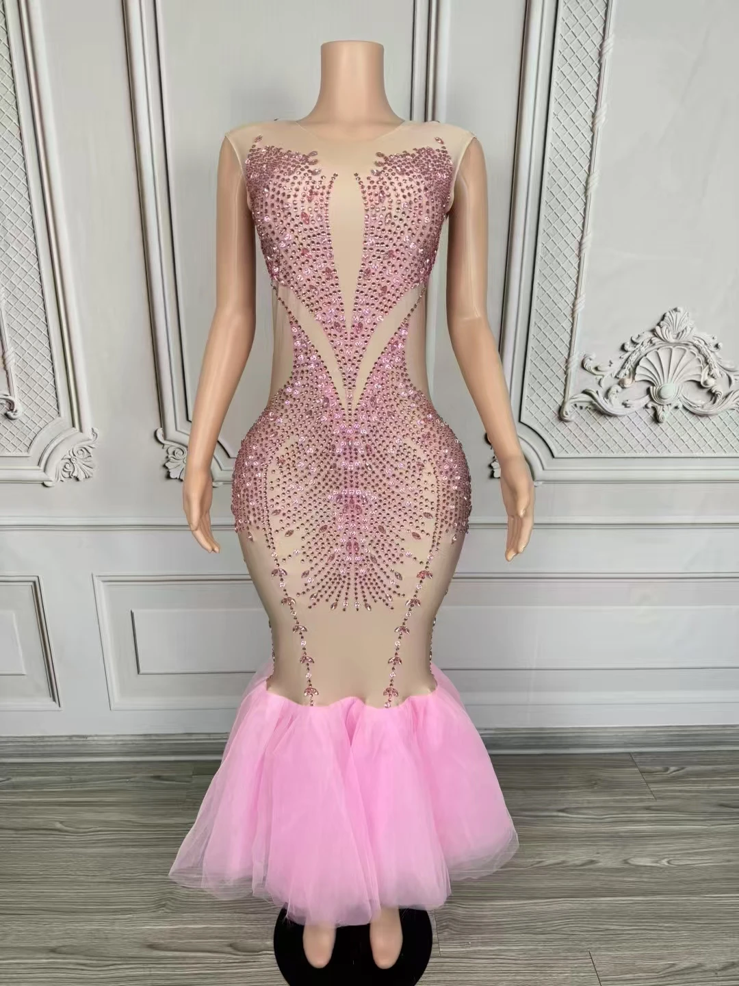 Women Pink Rhinestones Evening Dress SexyMesh Celebrate Outfit Bar Nightclub Ds DjGogoCostume Stage Catwalk Dresses D255
Women Pink Rhinestones Evening Dress SexyMesh Celebrate Outfit Bar Nightclub Ds DjGogoCostume Stage Catwalk Dresses D255