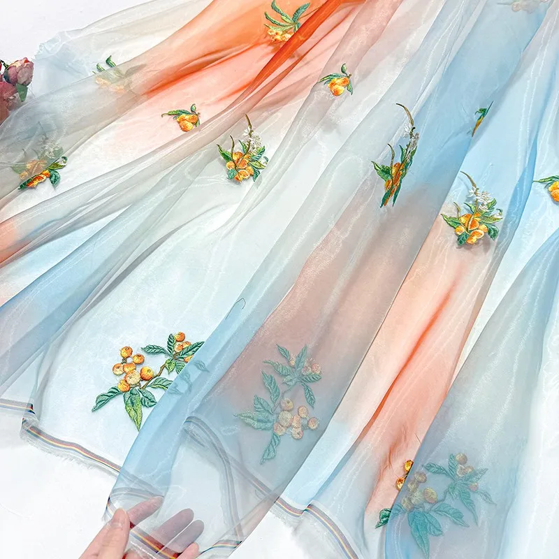 100x150cm Floral Embroidery Cloth Gradient Chiffon Fabric Transparent Hanfu Cloth Sewing Costume Party Dress Clothing Supplies
100x150cm Floral Embroidery Cloth Gradient Chiffon Fabric Transparent Hanfu Cloth Sewing Costume Party Dress Clothing Supplies
