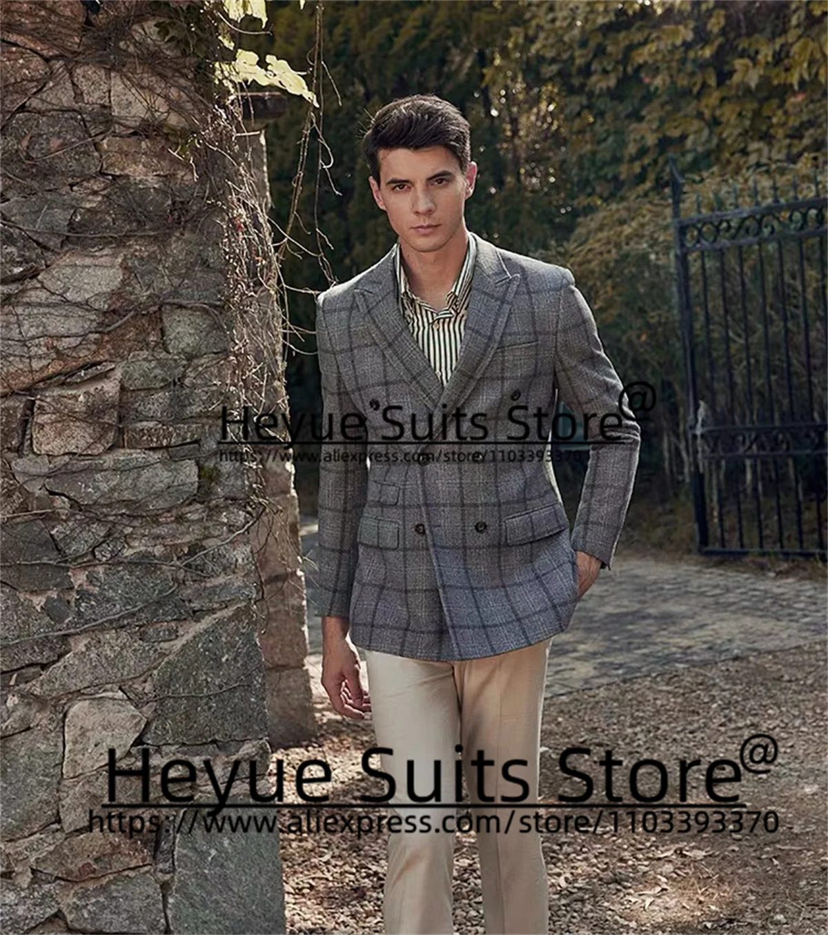 Double-breasted Gray Plaid Business Men Suits Slim Fit Peak Lapel Groom Foraml Tuxedos 2 Pieces Sets Office Work Costume Homme
Double-breasted Gray Plaid Business Men Suits Slim Fit Peak Lapel Groom Foraml Tuxedos 2 Pieces Sets Office Work Costume Homme