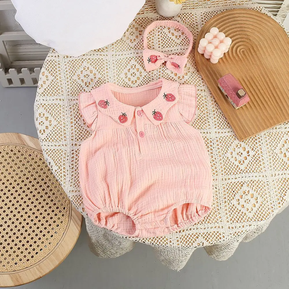 0-2Y Summer Baby Bodysuit & One Piece Strawberry Embroidery Girls Clothing Breathable Infant Outfit Baby Clothing With Headband
0-2Y Summer Baby Bodysuit & One Piece Strawberry Embroidery Girls Clothing Breathable Infant Outfit Baby Clothing With Headband