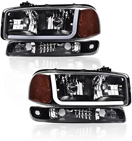LED DRL Front Headlights Assembly Fit 1999-2007 GMC Sierra 1500/2001-2007 GMC Sierra 1500 HD Bumper Headlamp, Clear lens Black H
LED DRL Front Headlights Assembly Fit 1999-2007 GMC Sierra 1500/2001-2007 GMC Sierra 1500 HD Bumper Headlamp, Clear lens Black H