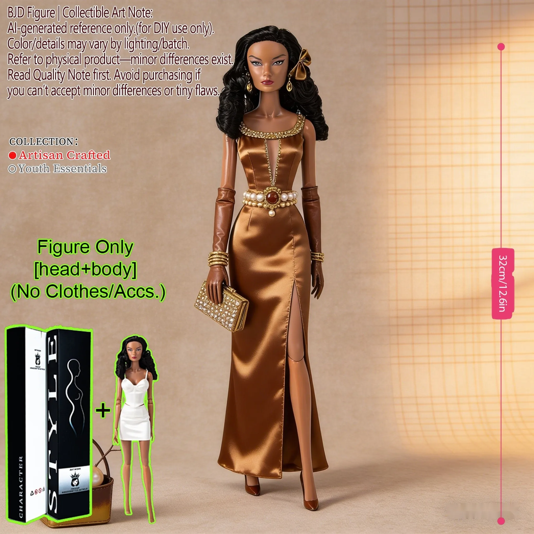 12.6 Inch 1/6 BJD MJD Supermodel Collectible Figure Ball-Jointed Posable Realistic Makeup Grade Art Display Doll NoClot
12.6 Inch 1/6 BJD MJD Supermodel Collectible Figure Ball-Jointed Posable Realistic Makeup Grade Art Display Doll NoClot