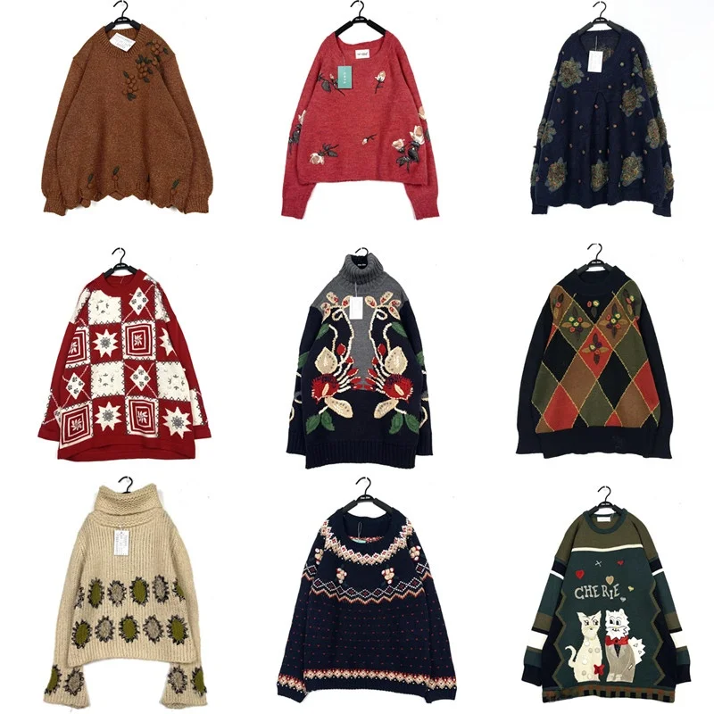 Винтажный шерстяной свитер ручной работы с вышитыми крючками и цветами, 3D дизайн, японский круглый пуловер Ne для женщин
Винтажный шерстяной свитер ручной работы с вышитыми крючками и цветами, 3D дизайн, японский круглый пуловер Ne для женщин