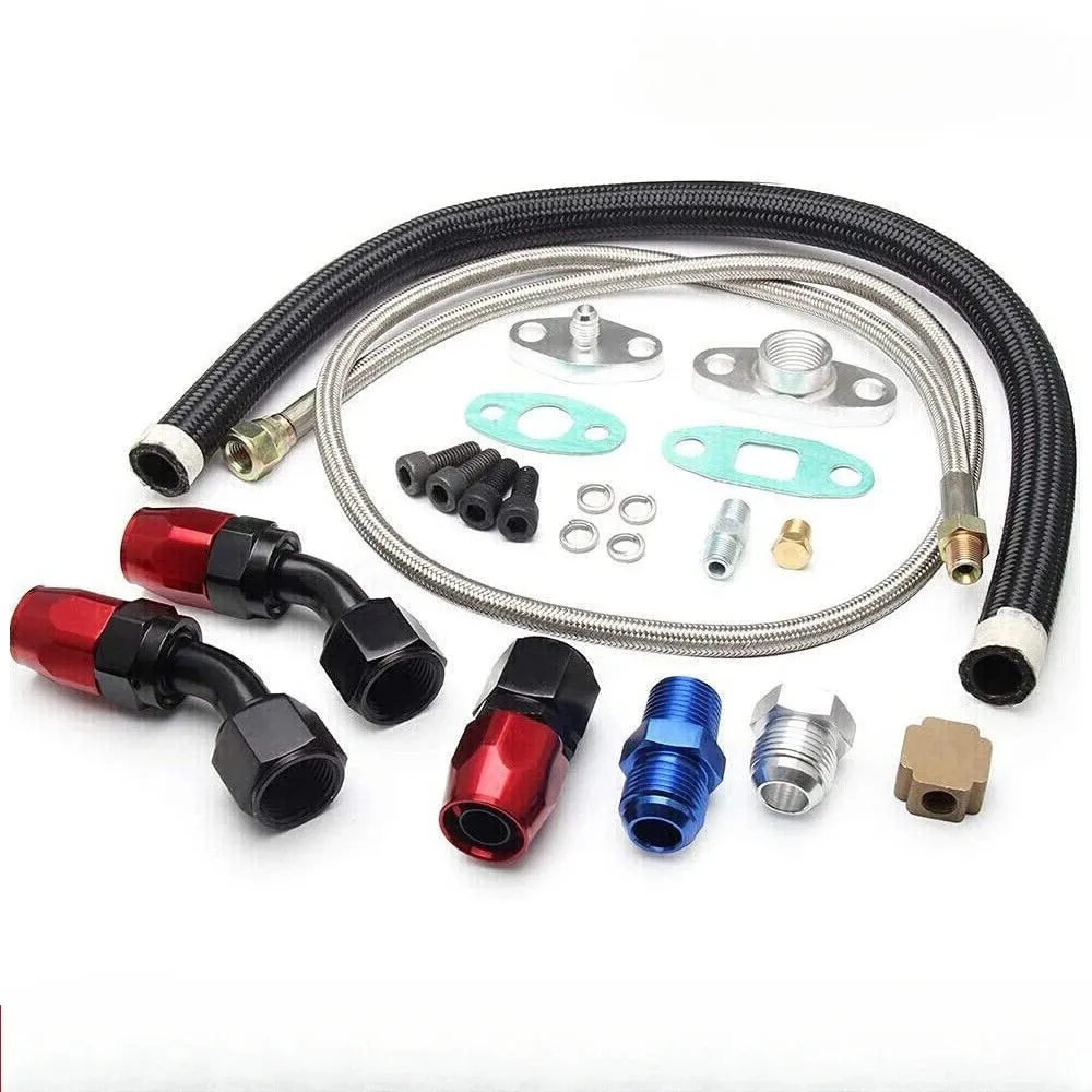 Oil Feed Line with 10AN Oil Drain Return Fitting Kit For Turbo T3 T4 T6 GT45 T04E T66 Car Accessories
Oil Feed Line with 10AN Oil Drain Return Fitting Kit For Turbo T3 T4 T6 GT45 T04E T66 Car Accessories