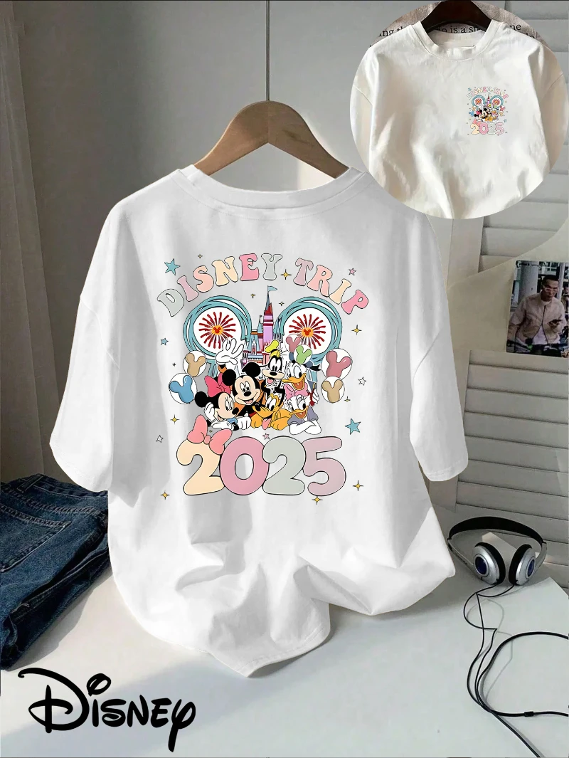 Женская футболка с рисунком Disney Trip 2025, мужская модная повседневная летняя спортивная свободная футболка с круглым вырезом и коротким рукавом
Женская футболка с рисунком Disney Trip 2025, мужская модная повседневная летняя спортивная свободная футболка с круглым вырезом и коротким рукавом