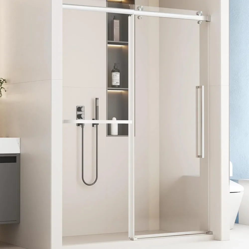 Frameless Shower Glass Door, 60" W x 76" H Sliding Shower Door Seal Strip Handle Smooth Track Shower Door with 5/16" Glass Door
Frameless Shower Glass Door, 60" W x 76" H Sliding Shower Door Seal Strip Handle Smooth Track Shower Door with 5/16" Glass Door