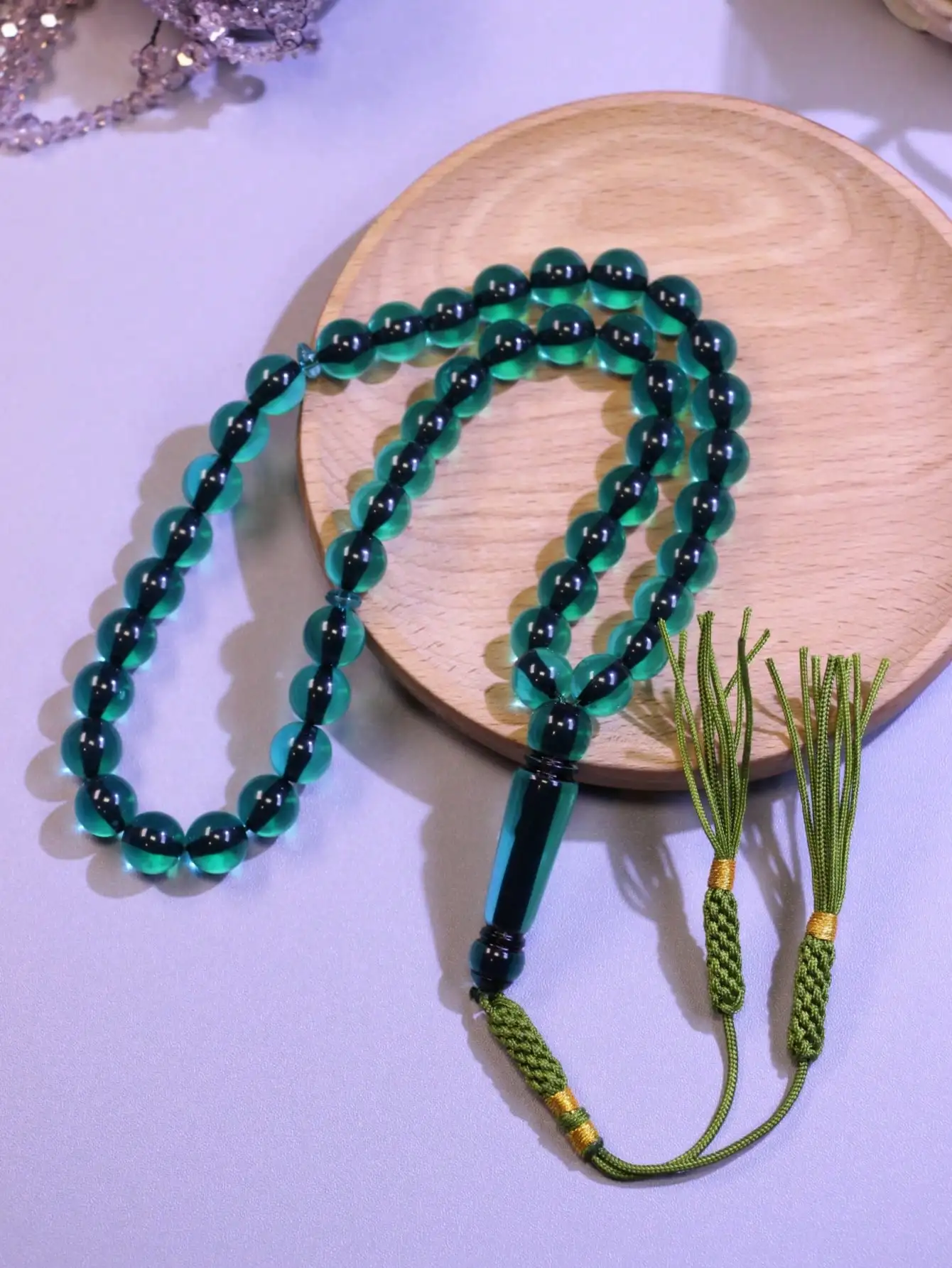 1PC Crystal Green 45Pcs 10mm Tassel Pendant Islamic Prayer Beads Resin Hand Woven Muslim Tasbih Perfect for Eid al-Fitr Ramadan
1PC Crystal Green 45Pcs 10mm Tassel Pendant Islamic Prayer Beads Resin Hand Woven Muslim Tasbih Perfect for Eid al-Fitr Ramadan
