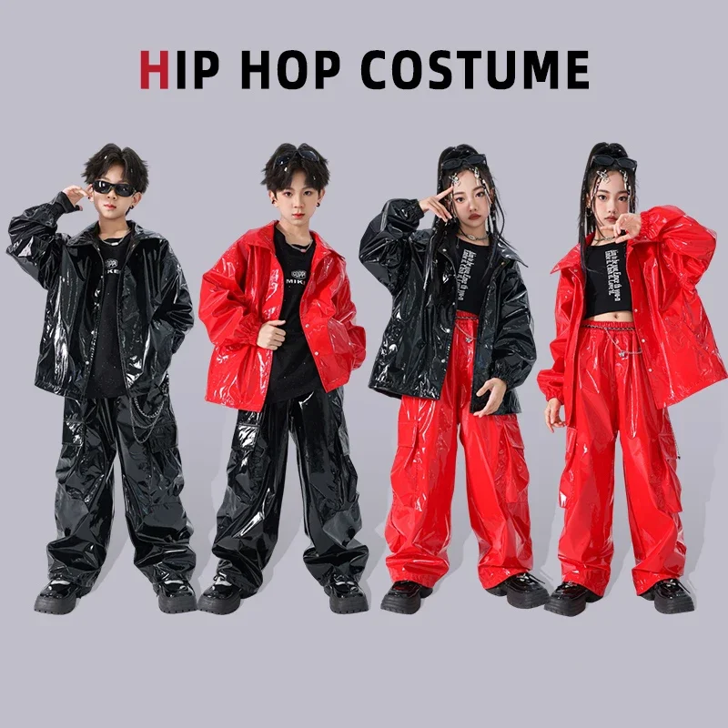 Bright Leather Ballroom Dance Clothes Girls Jazz Dance Costume Boys Hip Hop Clothing Kpop Outfits Children'S Street Wear
Bright Leather Ballroom Dance Clothes Girls Jazz Dance Costume Boys Hip Hop Clothing Kpop Outfits Children'S Street Wear