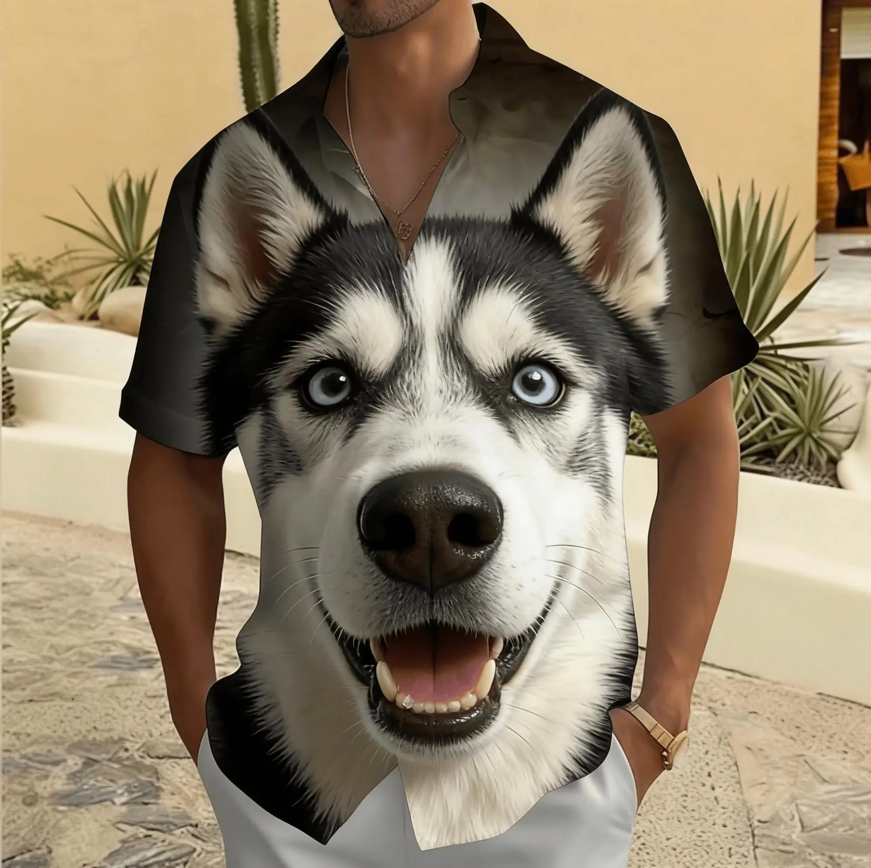 Men's Gradient Animal Print Short Sleeve Shirt, Spring Summer Cute Pet Style Casual Blouse, Loose Casual Top
Men's Gradient Animal Print Short Sleeve Shirt, Spring Summer Cute Pet Style Casual Blouse, Loose Casual Top