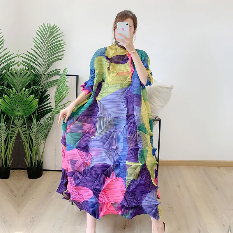 Pleated Diamond Pleated Gradient Dress 2022 Autumn New Women's Random Pleated Large Loose Tall Knee Length Dress
Pleated Diamond Pleated Gradient Dress 2022 Autumn New Women's Random Pleated Large Loose Tall Knee Length Dress