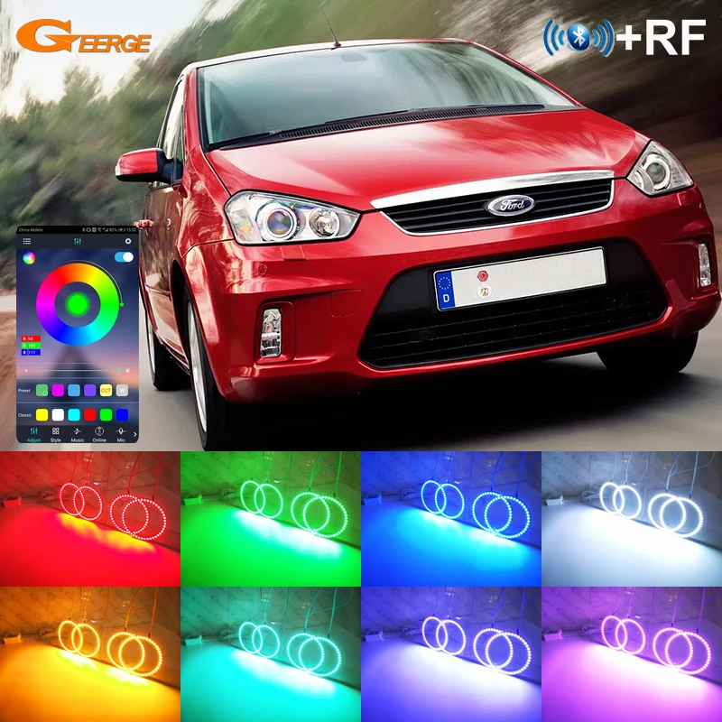 For Ford Focus C-Max 2003 2004 2005 2006 2007 2008 2009 Day Light Bluetooth App Multi-Color Ultra Bright RGB LED Angel Eyes Kit
For Ford Focus C-Max 2003 2004 2005 2006 2007 2008 2009 Day Light Bluetooth App Multi-Color Ultra Bright RGB LED Angel Eyes Kit