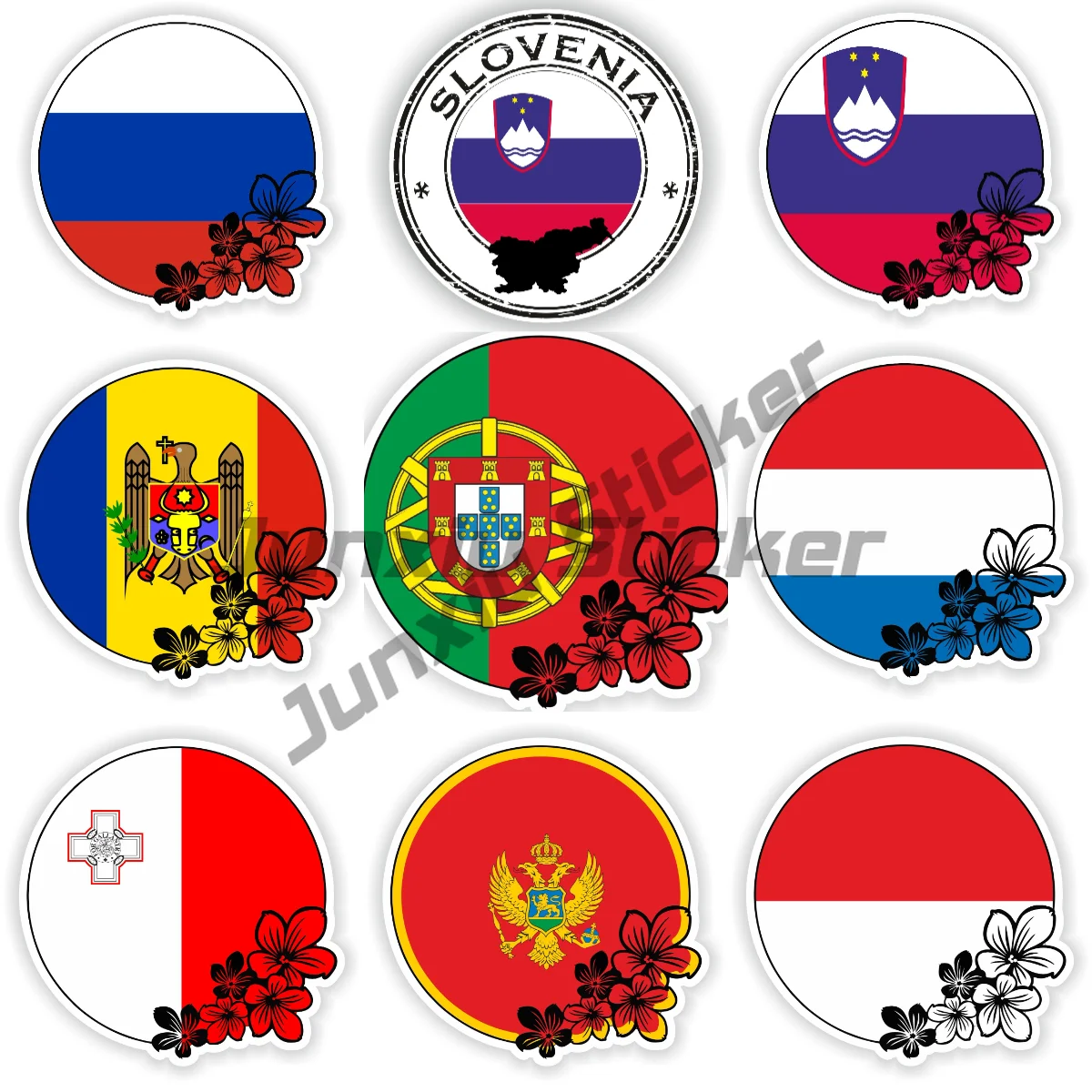 Malta Moldova Monaco Montenegro Netherlands Portugal Russia Slovenia Round Flowers Car Sticker Vinyl Self-adhesive Decal
Malta Moldova Monaco Montenegro Netherlands Portugal Russia Slovenia Round Flowers Car Sticker Vinyl Self-adhesive Decal