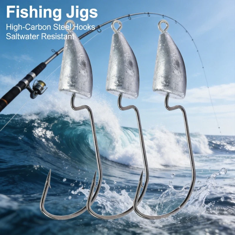 5pcs Pack Lead Head Offset Hooks Ultra Sharp Barbed Carbon Steel Single Fishing Hooks 5g-14g Freshwater Saltwater Tackle
5pcs Pack Lead Head Offset Hooks Ultra Sharp Barbed Carbon Steel Single Fishing Hooks 5g-14g Freshwater Saltwater Tackle