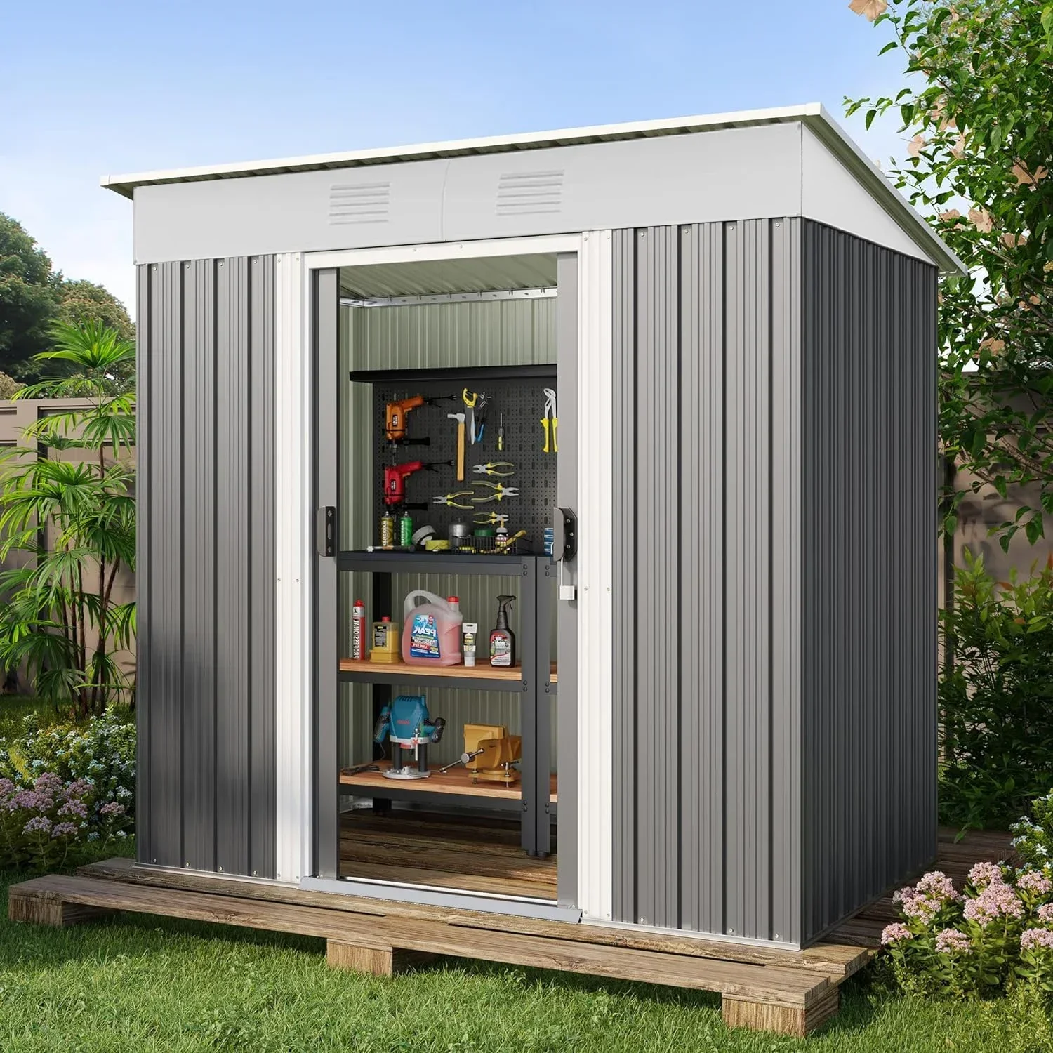 Iron room Outdoor outdoor assembly Mobile courtyard Roof sundries storage Removable color steel simple storage room
Iron room Outdoor outdoor assembly Mobile courtyard Roof sundries storage Removable color steel simple storage room