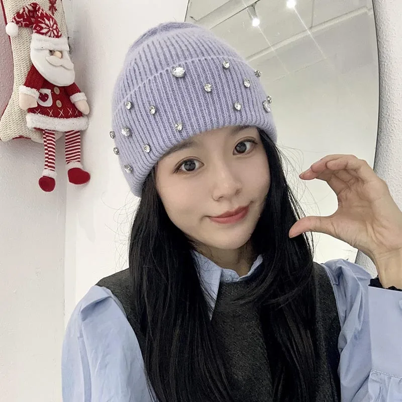 Hat Women Winter Angora Knit Beanie Rhinestone Warm Accessory For Cold Weather Autumn Sports Skiing Outdoor Holiday
Hat Women Winter Angora Knit Beanie Rhinestone Warm Accessory For Cold Weather Autumn Sports Skiing Outdoor Holiday