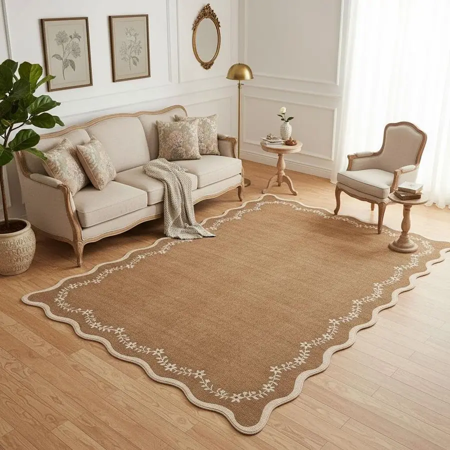 Ковер с фестончатым краем 5x7 футов, коричневый, моющийся, для гостиной и спальни, мягкий, с низким ворсом, нескользящий, акцентный напольный коврик, однотонный с цветочным принтом
Ковер с фестончатым краем 5x7 футов, коричневый, моющийся, для гостиной и спальни, мягкий, с низким ворсом, нескользящий, акцентный напольный коврик, однотонный с цветочным принтом