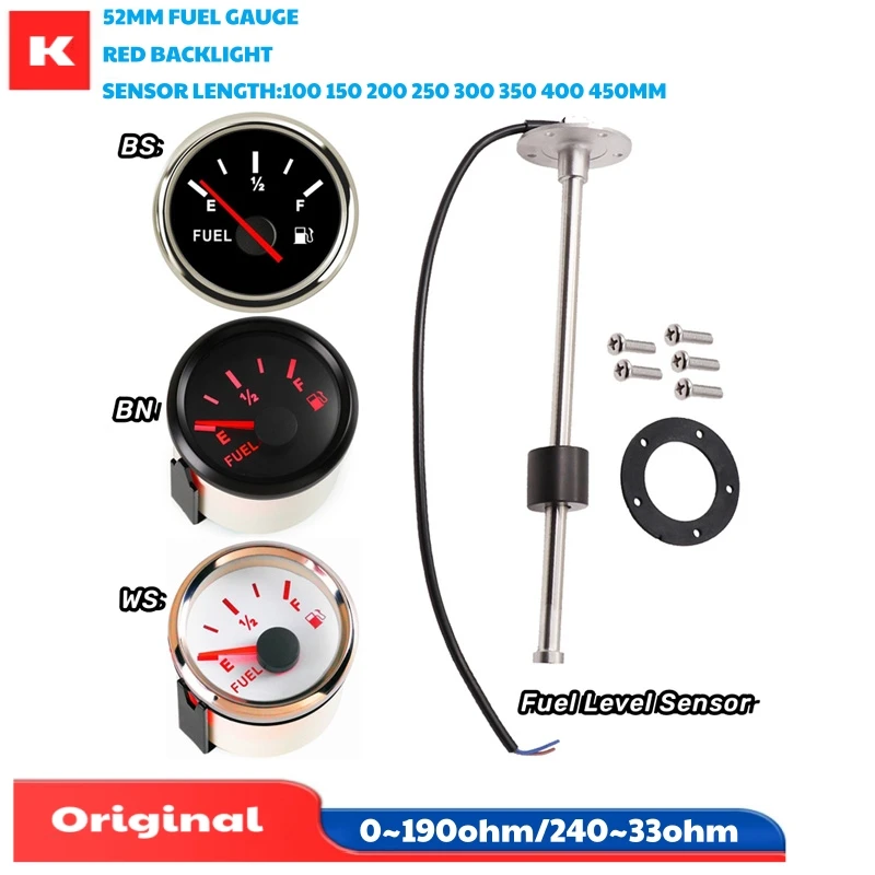 Cars 52mm E-F Show Fuel Gauges 100 150 200 250 300 350 400 450mm Fuel Level Sensors 0-190ohm / 240-33ohm Input Signal Senders
Cars 52mm E-F Show Fuel Gauges 100 150 200 250 300 350 400 450mm Fuel Level Sensors 0-190ohm / 240-33ohm Input Signal Senders