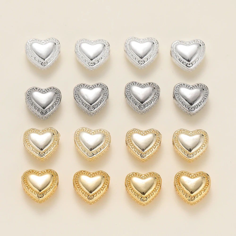2Pcs/Pack 14/18K Gold Color Plated Heart Shape Charms Spacer Beads for Handmade DIY Necklace Jewelry Making Accessories
2Pcs/Pack 14/18K Gold Color Plated Heart Shape Charms Spacer Beads for Handmade DIY Necklace Jewelry Making Accessories