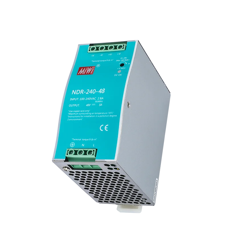 NDR-240W 48V AC DC 220VAC Промышленный импульсный источник питания на DIN-рейку для светодиодного трансформатора с одним выходом
NDR-240W 48V AC DC 220VAC Промышленный импульсный источник питания на DIN-рейку для светодиодного трансформатора с одним выходом