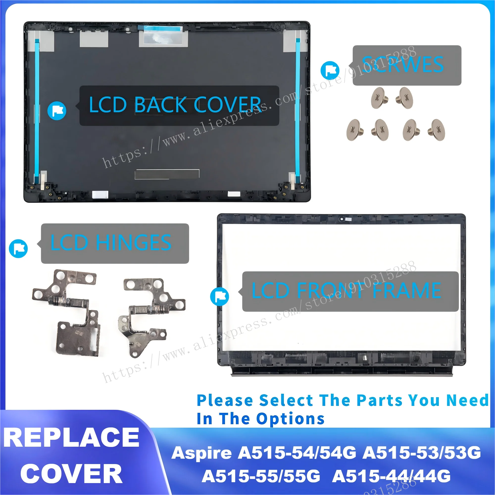 New Case For Aspire A515-54 A515-54G A515-53 A515-55G A515-55T A515-44 S50-51 N18Q13 Black Back Cover Bezel Hinges Repair
New Case For Aspire A515-54 A515-54G A515-53 A515-55G A515-55T A515-44 S50-51 N18Q13 Black Back Cover Bezel Hinges Repair