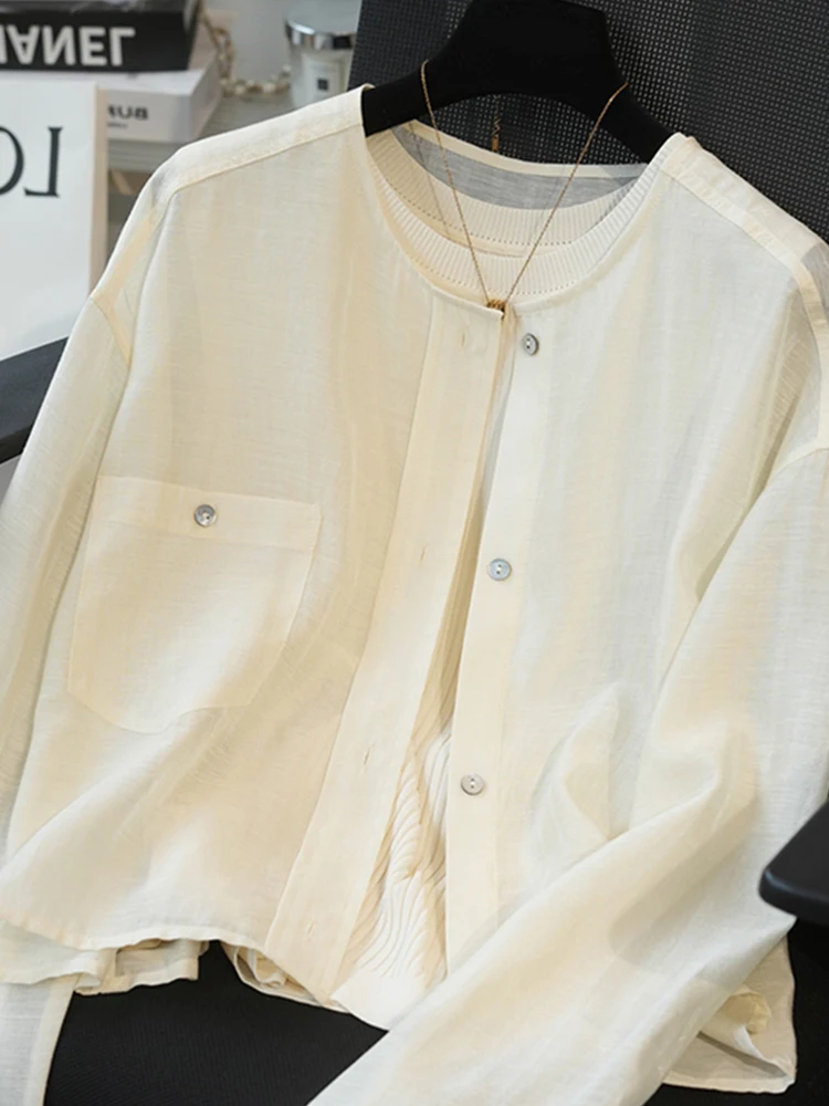 Fashionable Versatile Loose Long Sleeve Sun Protection Shirt Slimming Anti-Aging Comfortable Pure Color Lazy Style Small Shirt
Fashionable Versatile Loose Long Sleeve Sun Protection Shirt Slimming Anti-Aging Comfortable Pure Color Lazy Style Small Shirt