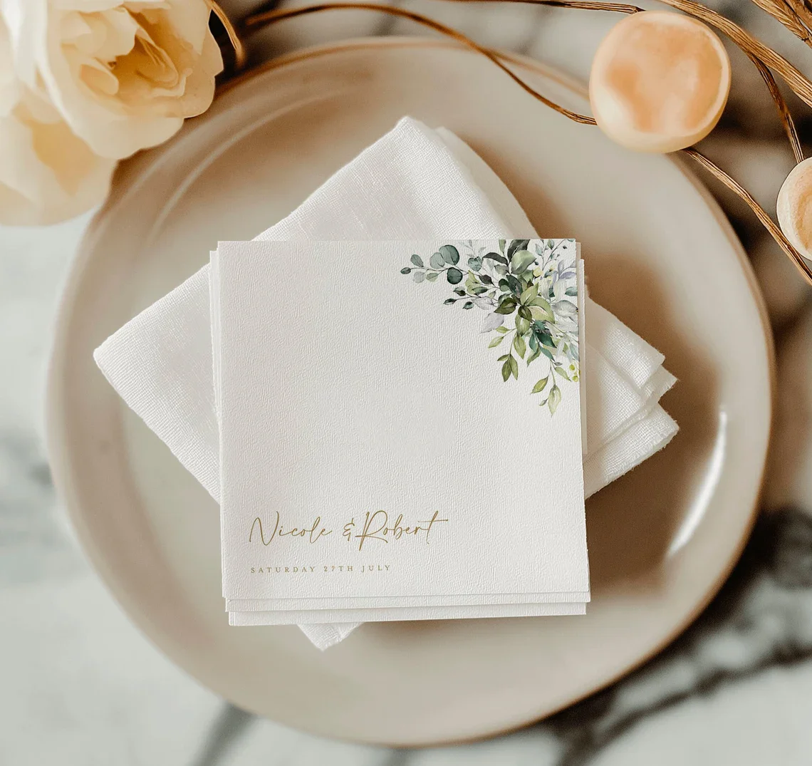 50pcs Personalized Napkins, Printable Personalized Napkins, Editable Wedding Napkins with Last Name Greenery Wedding Cocktail Na
50pcs Personalized Napkins, Printable Personalized Napkins, Editable Wedding Napkins with Last Name Greenery Wedding Cocktail Na