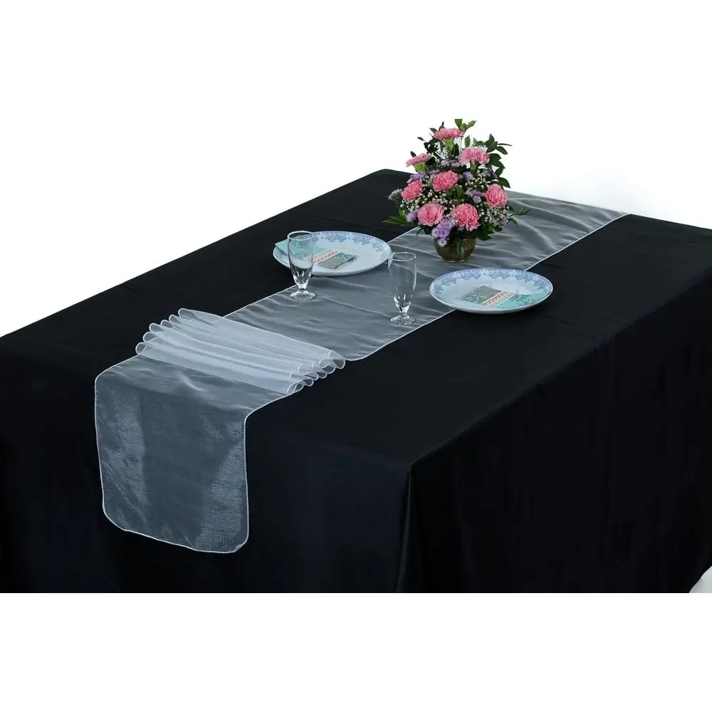12x108 Inch Premium Organza Table Runners - Elegant White Silk Fabric for Weddings, Parties, and Banquets
12x108 Inch Premium Organza Table Runners - Elegant White Silk Fabric for Weddings, Parties, and Banquets