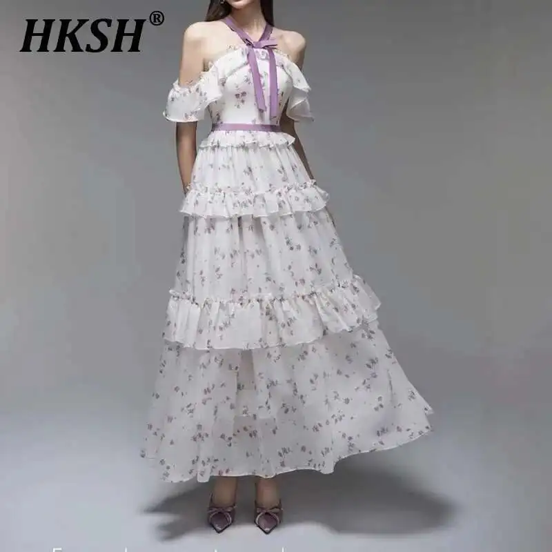 HKSH Vietnam's Elegant Niche Spring Summer New French Sweet Style Personalized V-neck Slim Floral Hanging Neck Dress Chic HK4133
HKSH Vietnam's Elegant Niche Spring Summer New French Sweet Style Personalized V-neck Slim Floral Hanging Neck Dress Chic HK4133