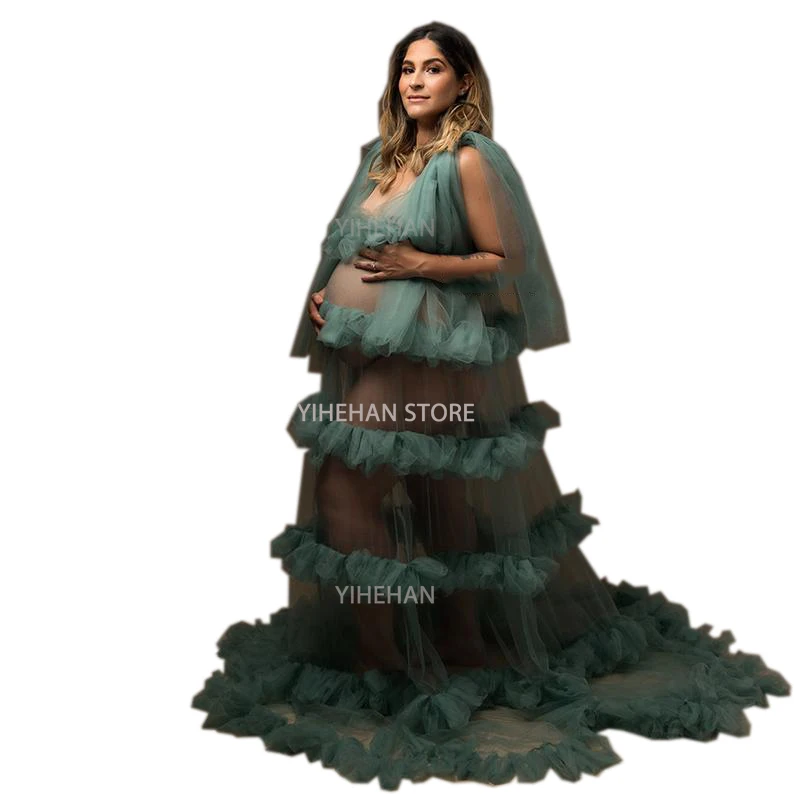 Customized Maternity Gowns Perspective Sheer Tulle Prom Party Gown Sleepwear Bathrobes Nightgowns Maternity Dress Photo Shoot
Customized Maternity Gowns Perspective Sheer Tulle Prom Party Gown Sleepwear Bathrobes Nightgowns Maternity Dress Photo Shoot