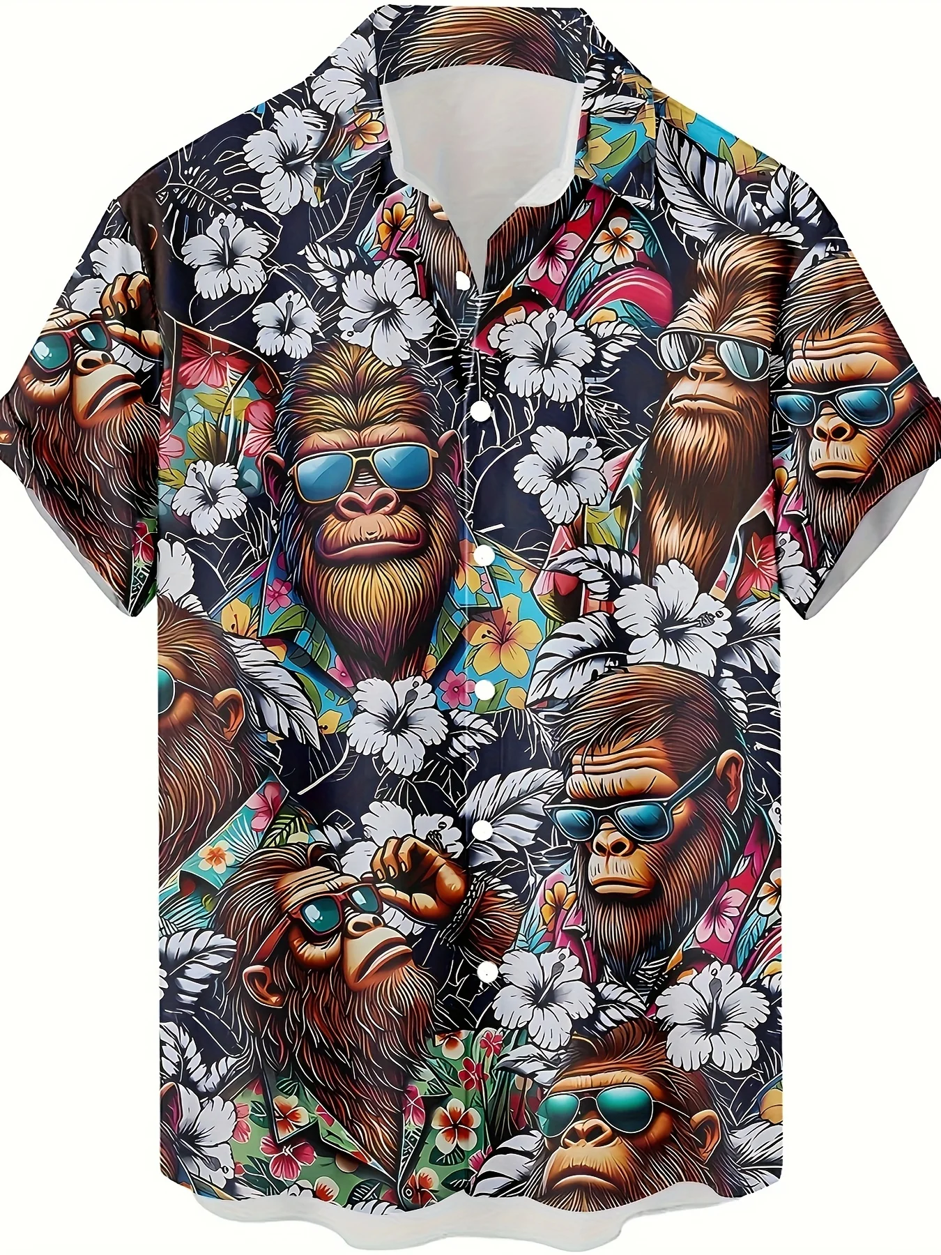 Men's Tropical Themed Colorful Apes Print Short Sleeve Shirt For Summer Hawaiian Shirts Casual Comfy Shirt As Gift
Men's Tropical Themed Colorful Apes Print Short Sleeve Shirt For Summer Hawaiian Shirts Casual Comfy Shirt As Gift