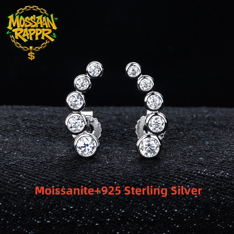 MossanRappr 0.82cttw D Color Round Cut Moissanite Stud Earrings for Men & Women 925 Sterling Silver Hip Hop Jewelry Accessories
MossanRappr 0.82cttw D Color Round Cut Moissanite Stud Earrings for Men & Women 925 Sterling Silver Hip Hop Jewelry Accessories
