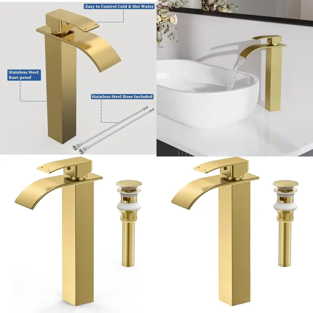 Смеситель для раковины из нержавеющей стали 304 с одной ручкой, выдвижным сливом и шлангами, золотая отделка для туалетного столика с 1 или 3 отверстиями
Смеситель для раковины из нержавеющей стали 304 с одной ручкой, выдвижным сливом и шлангами, золотая отделка для туалетного столика с 1 или 3 отверстиями