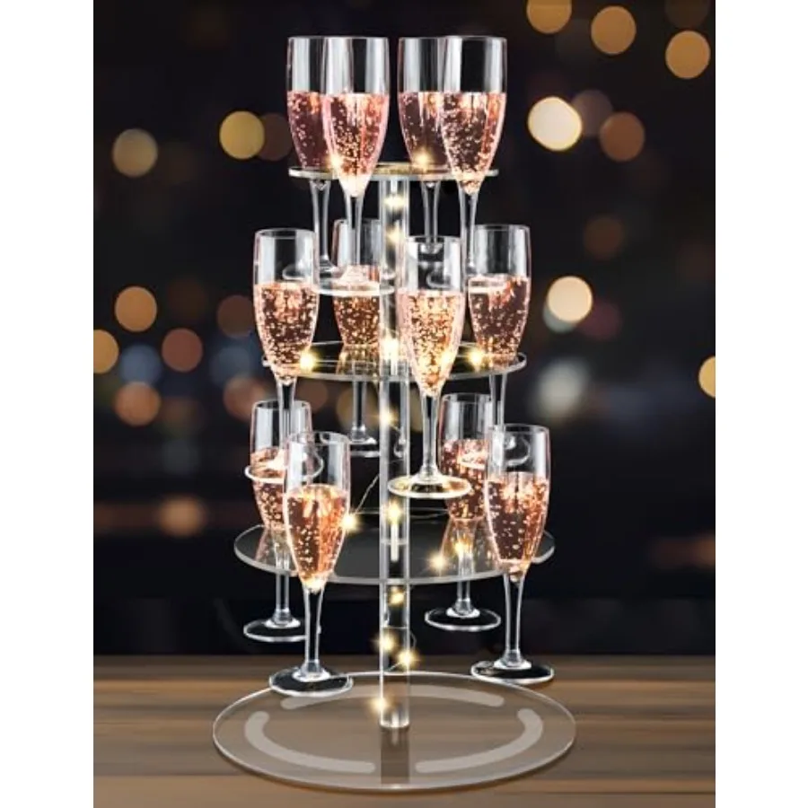 3-Tier Clear Acrylic Champagne Tower with String Light, 12-Glass Cocktail Tree Stand Wine Rack, Weddings Parties Bars Drink Tow
3-Tier Clear Acrylic Champagne Tower with String Light, 12-Glass Cocktail Tree Stand Wine Rack, Weddings Parties Bars Drink Tow