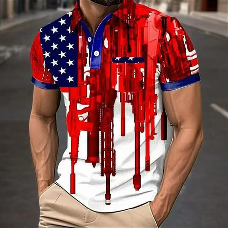 New 3D Printed American Flag Men's Fashion Button POLO Shirt Trendy Casual Summer Tops Men's Short Sleeve Lapel Shirt 
New 3D Printed American Flag Men's Fashion Button POLO Shirt Trendy Casual Summer Tops Men's Short Sleeve Lapel Shirt