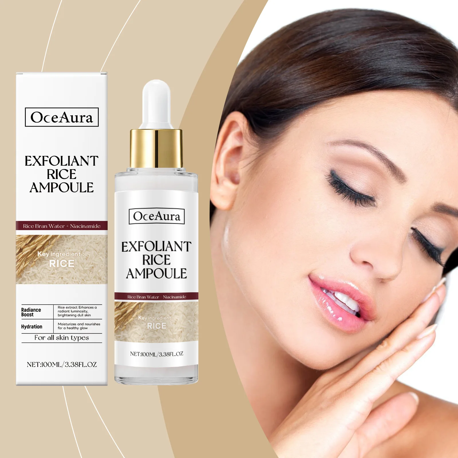 OceAura Exfoliating Facial Serum for Cleaning Pores Remove Dead Skin Blackhead Remover Oil Control Exfoliant Rice Ampoule 100ml
OceAura Exfoliating Facial Serum for Cleaning Pores Remove Dead Skin Blackhead Remover Oil Control Exfoliant Rice Ampoule 100ml