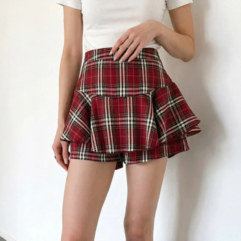 High Waisted Plaid Skirt with Built-in Shorts Ruffled Tartan Mini Skirt School-girl Skort Women Preppy Dark Academia Y2K
High Waisted Plaid Skirt with Built-in Shorts Ruffled Tartan Mini Skirt School-girl Skort Women Preppy Dark Academia Y2K